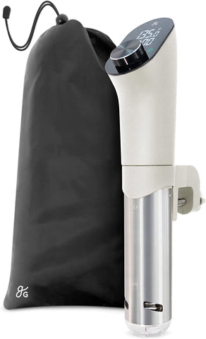 Greater Goods Sous Vide Machine - A Powerful, Precise Sous Vide Cooker at 1100 Watts | Immersion Cooker Featuring Intuitive Controls and a High Contrast Screen | Designed in St. Louis (Birch White)